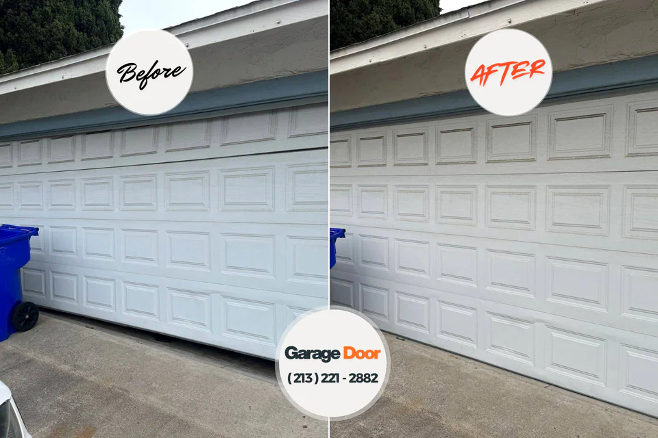 Before and after: garage door repair Quinnipiac University, CT